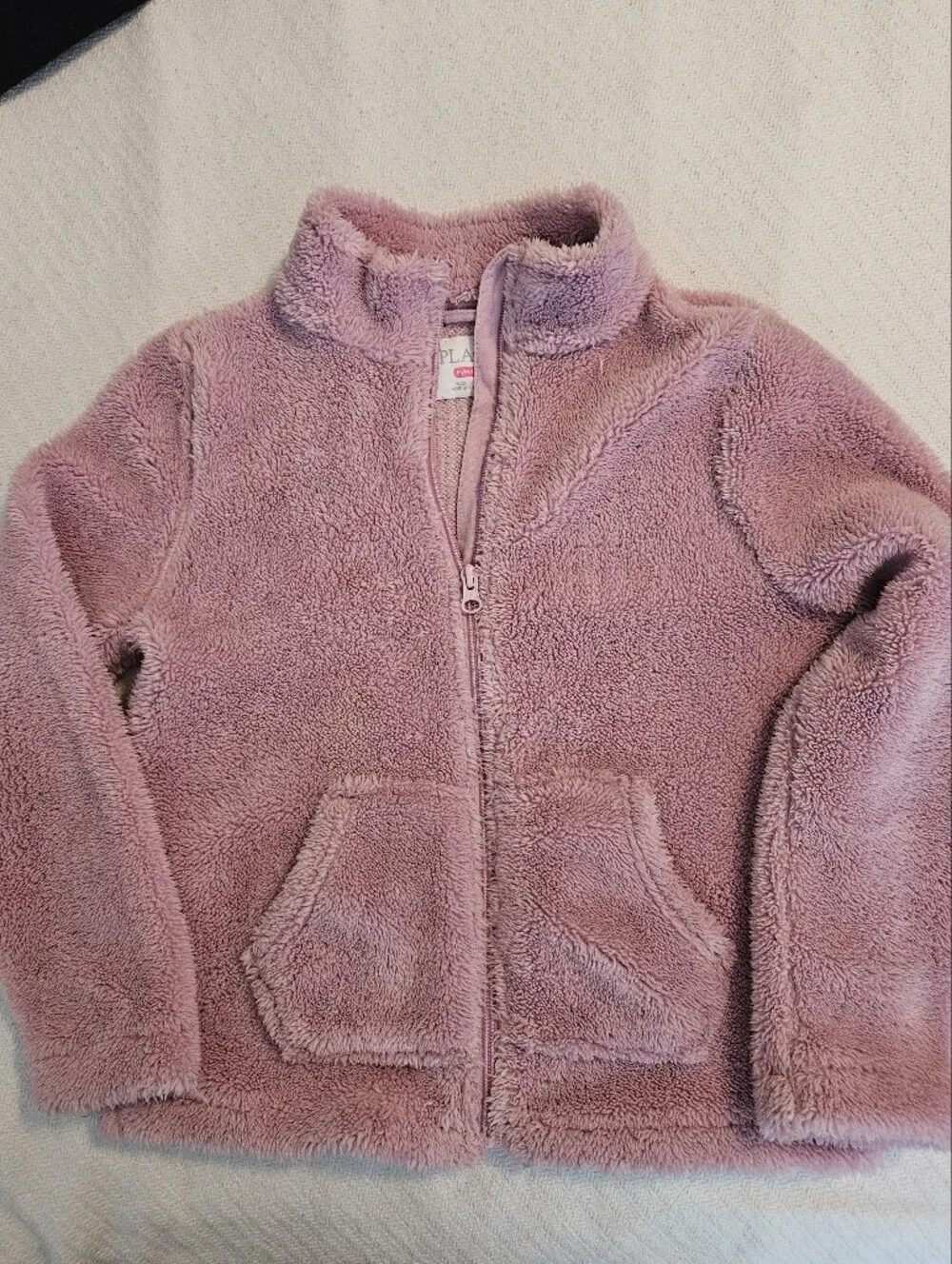 Children's Place Girls' Plush Hoodie in Mauve. Size 7/8.